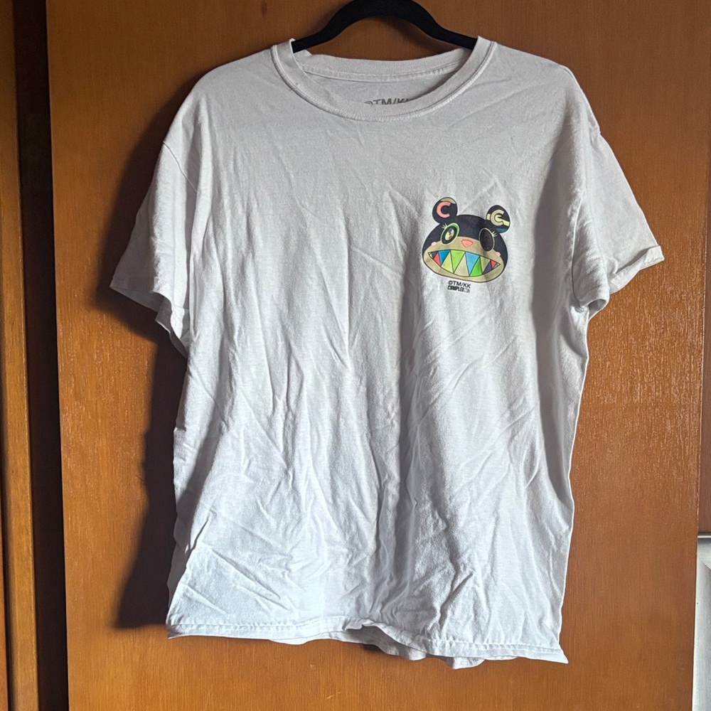 Complex Con White Graphic Tee with Colorful Bear Pocket Print